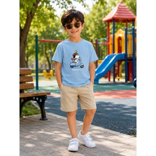 تیشرت شلوارک کتان.تیشرت شلوارک بچگانه.تیشرت شلوارک پسرانه.طرح اسنوپی
