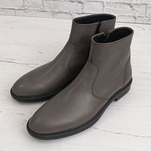 خرید اینترنتی نیم بوت مردانه چرم طبیعی دست دوز مدل آلپاین اسپرت طوسی