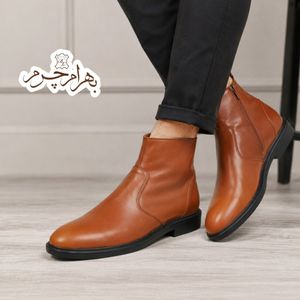 نیم بوت مردانه چرم طبیعی دست دوز مدل آلپاین اسپرت عسلی