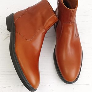 مشخصات نیم بوت مردانه چرم طبیعی دست دوز مدل آلپاین اسپرت عسلی