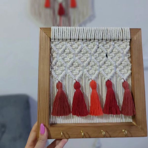 جاکلیدی چوبی مکرومه طرح ناهید