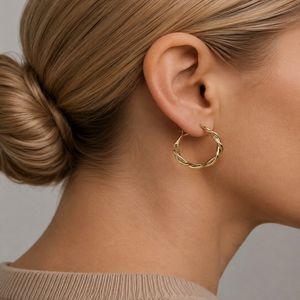 گوشواره حلقهای پیچ طلایی