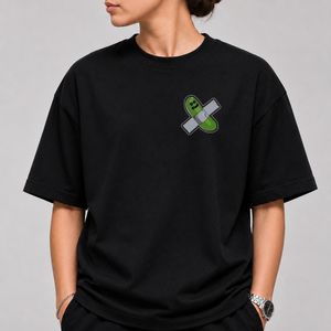 خرید اینترنتی قیمت تیشرت طرح Pickle Rick قواره باکسی - پارچه دو نخ پنبه
