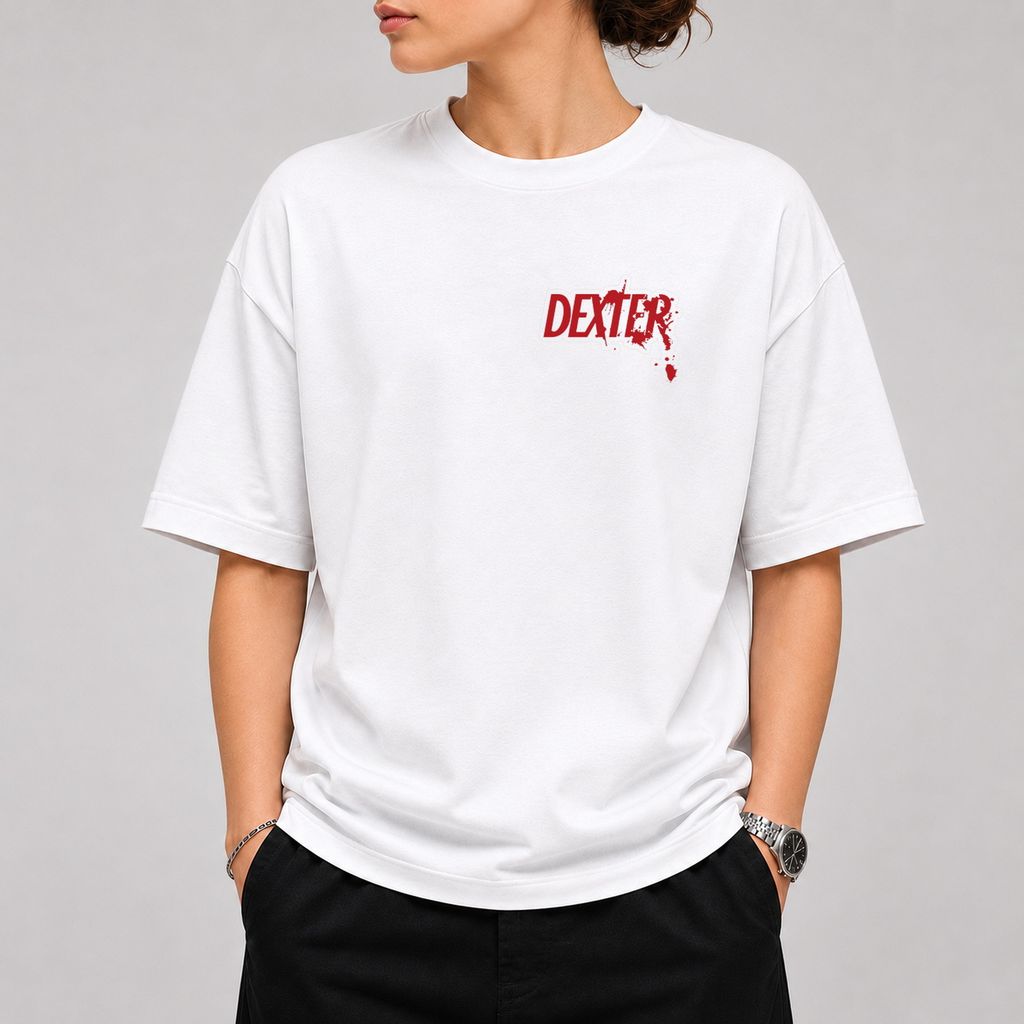خرید اینترنتی قیمت تیشرت طرح Dexter لوگو قواره باکسی - پارچه دو نخ پنبه
