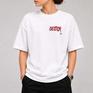 خرید اینترنتی قیمت تیشرت طرح Dexter لوگو قواره باکسی - پارچه دو نخ پنبه