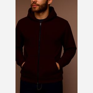 خرید اینترنتی قیمت سویشرت مردانه بیسیک پلی استر پنبه کلاهدار زیپ دار سایز XL تا 3XL