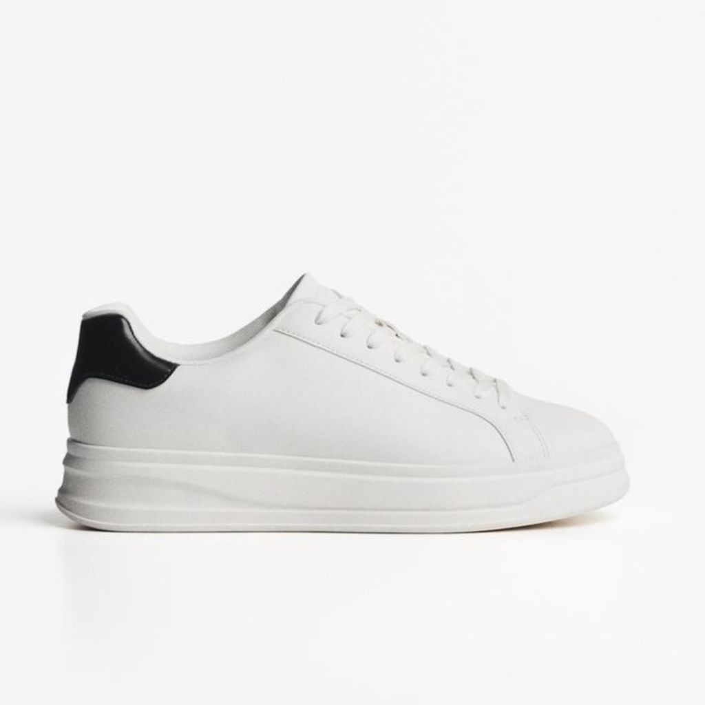 قیمت ارزان کتونی مردانه برشکا سفید Bershka Basic Trainers