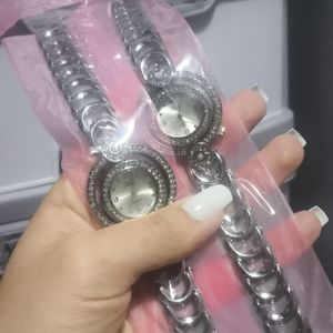 ساعت مچی زنانه هایدی دور قاب نگین رنگ نقره ای