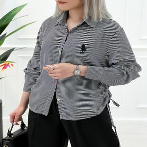 خرید اینترنتی قیمت شومیز بغل گتر راه راه زنانه
