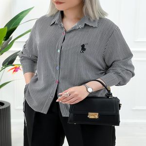خرید اینترنتی قیمت شومیز بغل گتر راه راه زنانه