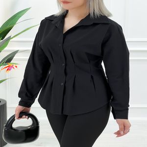 شومیز کمر کرستی تارا - مشکی