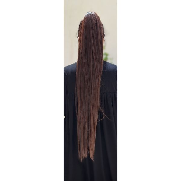 مو دم اسبی اکستنشن قهوه ای کد10بی بلند