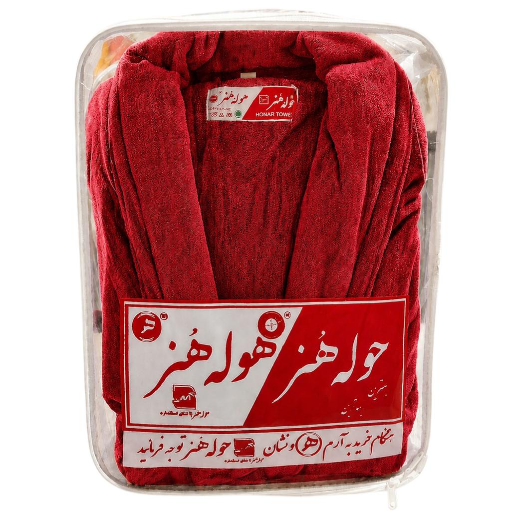 خرید اینترنتی حوله تنپوش هنر سایز 125 رنگ زرشکی