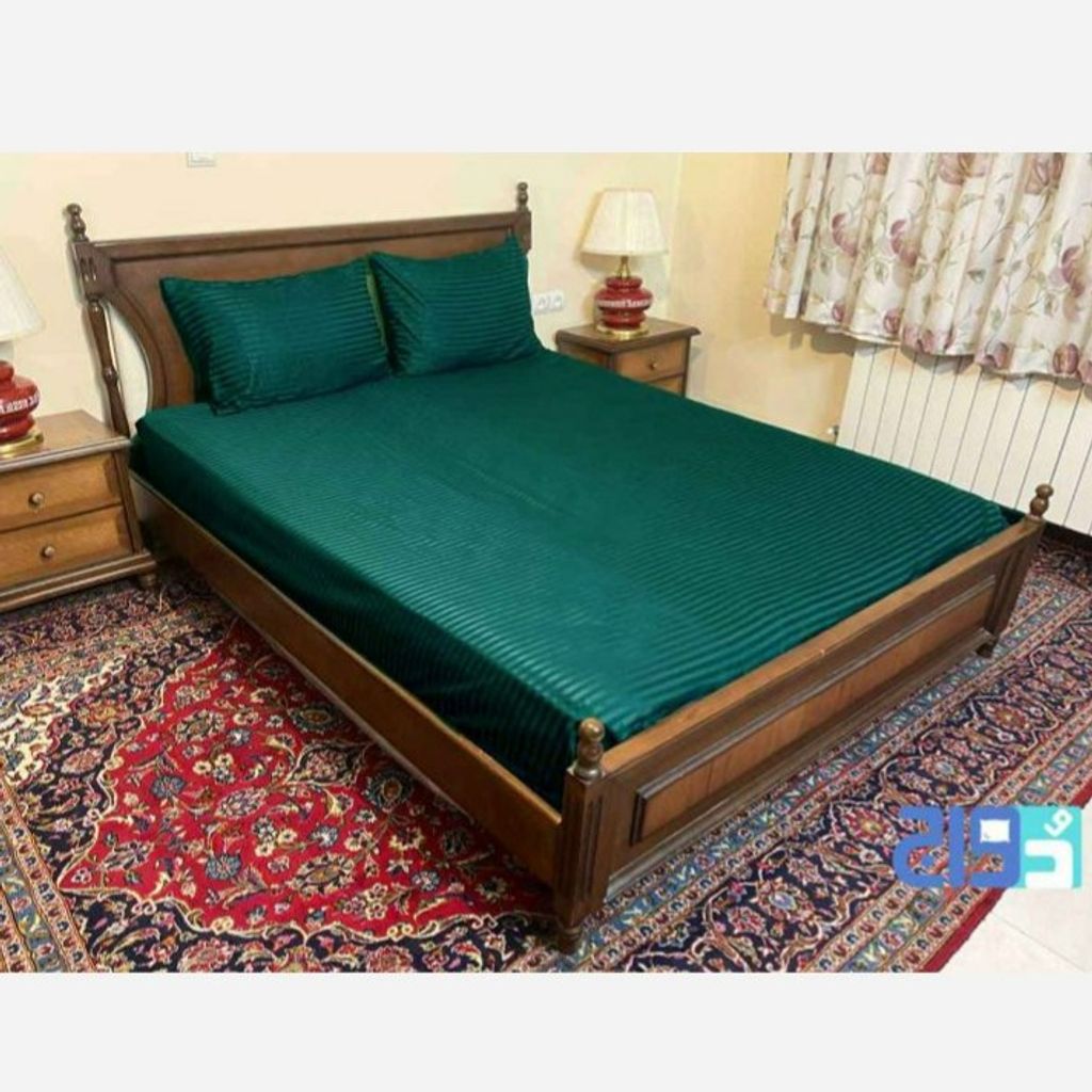خرید اینترنتی روتختی هتلی سبز دونفره عرض 180