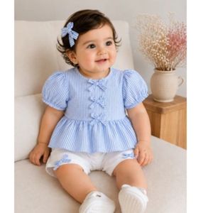 خرید اینترنتی ست شومیز و شلوارک دخترانه