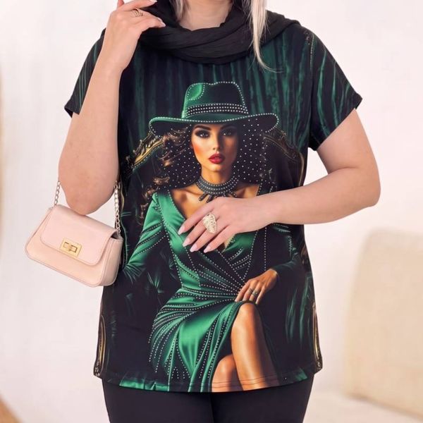تیشرت نگین دار زنانه