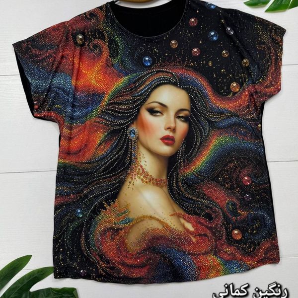 تیشرت نگین دار زنانه
