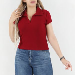 فروش اینترنتی پولوشرت یقه شکاری فانریپ پنبه کبریتی زنانه