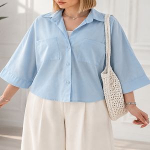 خرید اینترنتی قیمت شومیز زنانه لینن الهه - آبی1