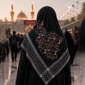 فروش اینترنتی روسری نخی طرح چفیه برای اربعین