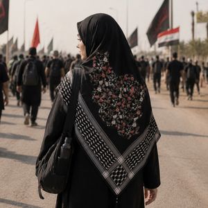 فروش اینترنتی روسری نخی طرح چفیه برای اربعین