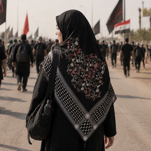 روسری نخی طرح چفیه برای اربعین