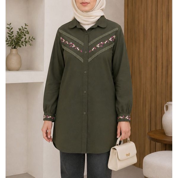 تونیک زنانه رنگ زیتونی از 36 تا46