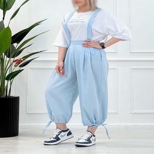 شلوار سندبادی ساسبندی زنانه - آبی