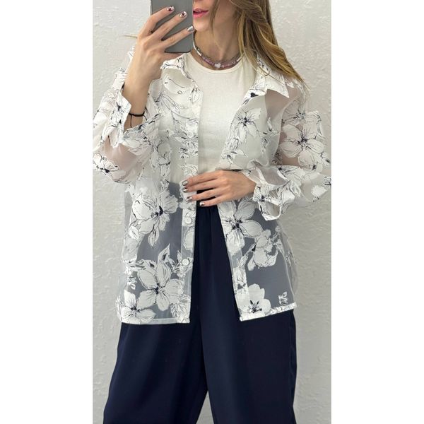 شومیز شیشه ای طرح دار