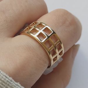 انگشتر فشن رینگ حصیری پنجره ای گلد