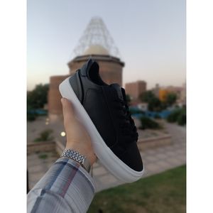 خرید اینترنتی قیمت ونس مردانه مشکی زیره سفید پول اند بییر pull and bear