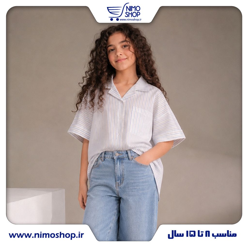 خرید اینترنتی قیمت شومیز دخترانه مدل راه راه