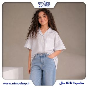 خرید اینترنتی قیمت شومیز دخترانه مدل راه راه