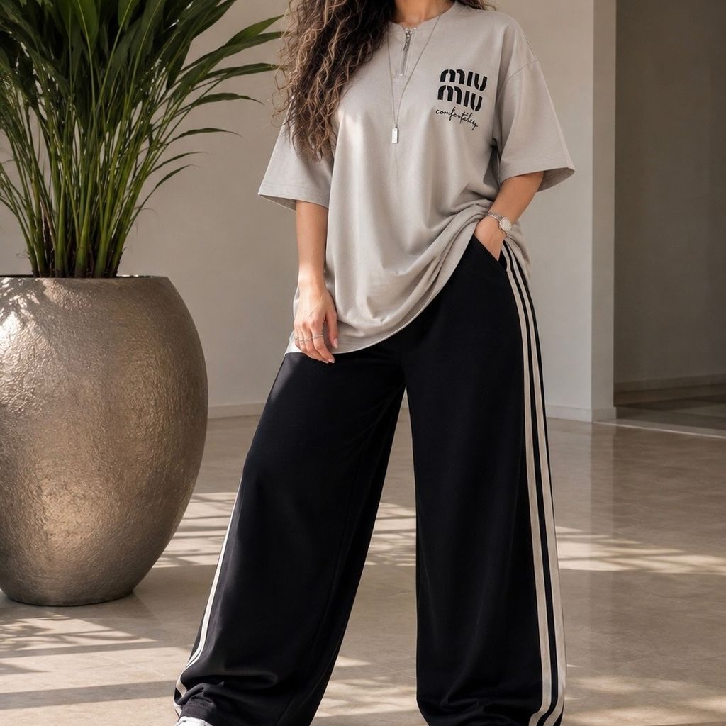 مشخصات ست تیشرت شلوار اسپرت گلکسی پنبه اعلا فری تا 48