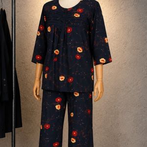 شومیز شلوار گلدار نخی راحتی