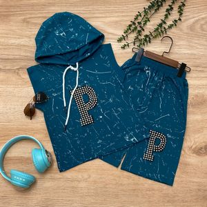 خرید اینترنتی قیمت ست وست کلاه دار و شلوارک پسرانه