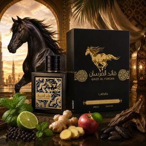 عطر ادکلن اصل امارات مردانه قاید الفرسان لطافه با هولوگرام 3 بعدی