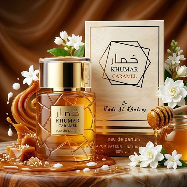 عطر جدید اصل امارات زنانه اکلایر وادی الخلیج مدل خمار کارامل حجم 100 میل