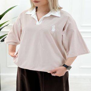 تیشرت یقه دار پلو زنانه ماتیلدا - کالباسی