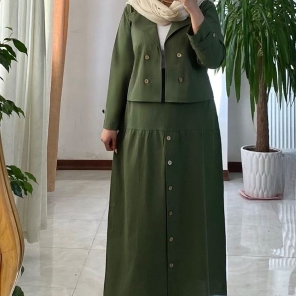 کت دامن جلو دکمه سروناز