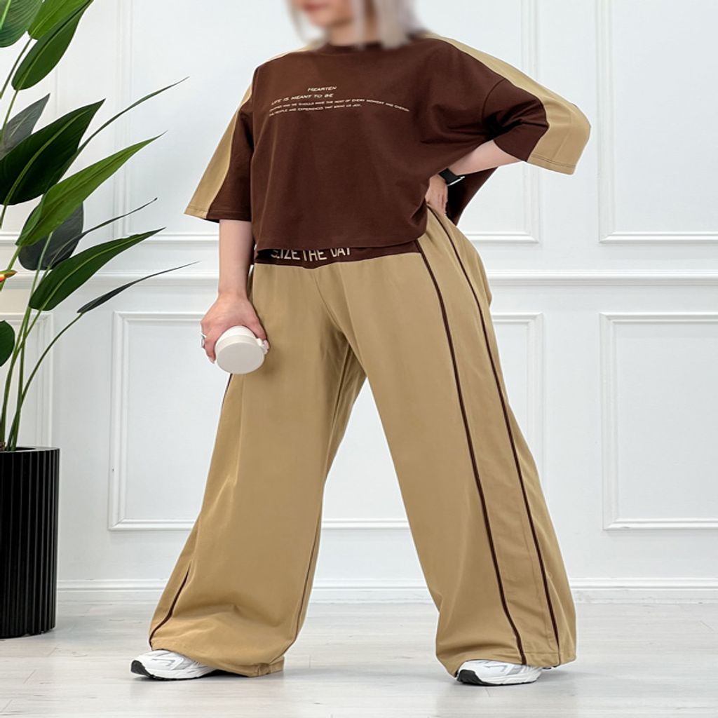 خرید اینترنتی قیمت ست روزمره تیشرت شلوار زنانه ژاکلین - کرم