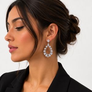 فروش اینترنتی گوشواره مجلسی وارداتی نگینی