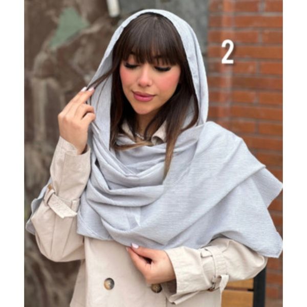 شال پفکی  طوسی روشن شیک