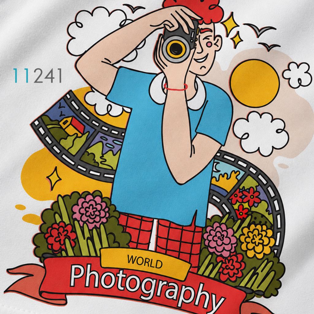 خرید اینترنتی قیمت تیشرت قواره آزاد سفید طرح عکاسی Photography