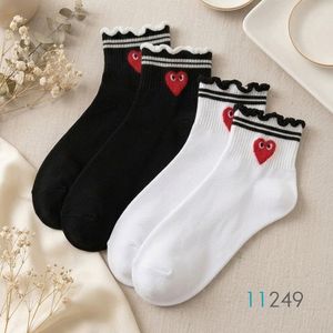 پک 2 جفتی جوراب مچی زنانه طرح قلبی