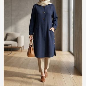 مانتو زنانه مدل میلا سرمه ای