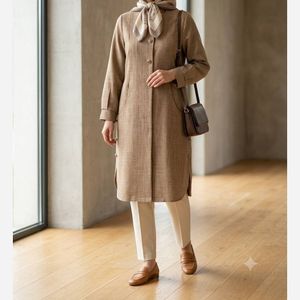 مانتو زنانه مدل میلا نسکافه ای