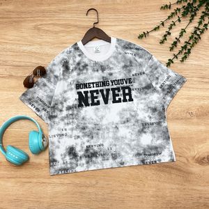 خرید اینترنتی قیمت تیشرت باکسی پسرانه طرح NEVER