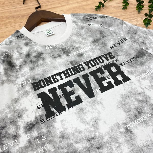 تیشرت باکسی پسرانه طرح NEVER