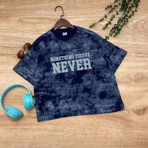 خرید اینترنتی قیمت تیشرت باکسی پسرانه طرح NEVER